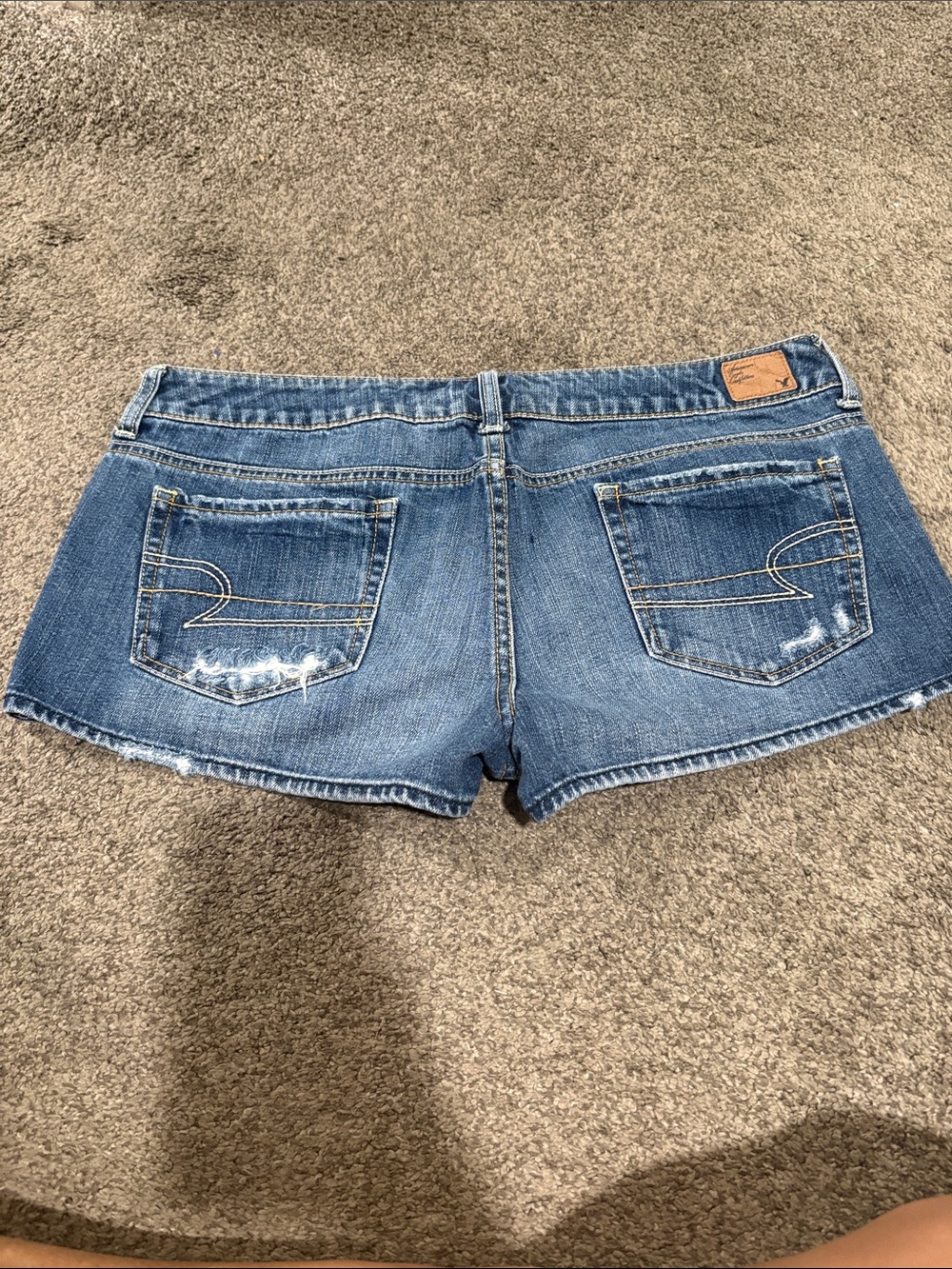 American Eagle Outfitters Distressed Blue Denim Jean Shorts - Picture 2 of 3